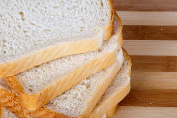 Slices of Toast Bread on Breadboard