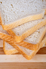 Slices of Toast Bread on Breadboard