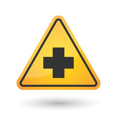 Fototapeta premium Isolated danger signal icon with a pharmacy sign