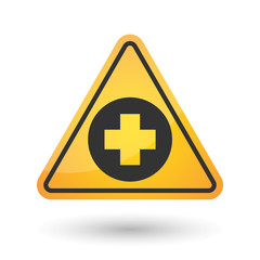 Isolated danger signal icon with a round pharmacy sign