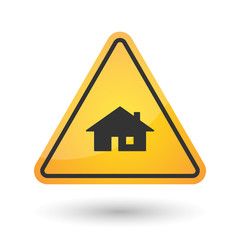 Isolated danger signal icon with a house