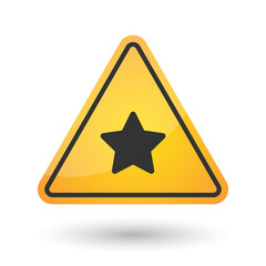 Isolated danger signal icon with a star
