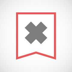 Obraz premium Isolated line art ribbon icon with an irritating substance sign