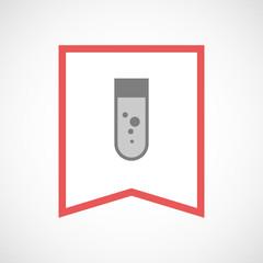 Isolated line art ribbon icon with a chemical test tube