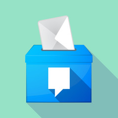 Long shadow coloured ballot box icon with a tooltip