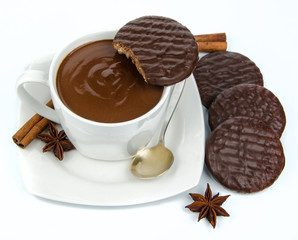 biscuits with hot chocolate