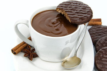 biscuits with hot chocolate