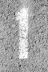 Number one written on the asphalt