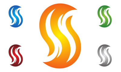S letter , fire logo design