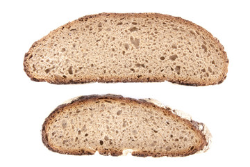 Brotscheiben Brot Graubrot Freisteller Aufsicht