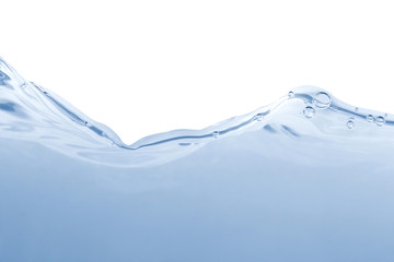 Water wave on white background .