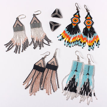 Handmade jewelry. Earrings from beads