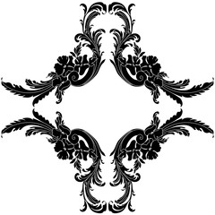 Vintage baroque frame scroll ornament. Vector.
