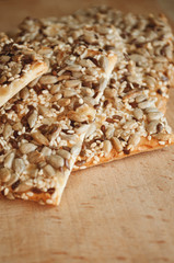 Cracker biscuits with sunflower seeds