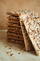 Cracker biscuits with sunflower seeds