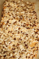 Cracker biscuits with sunflower seeds