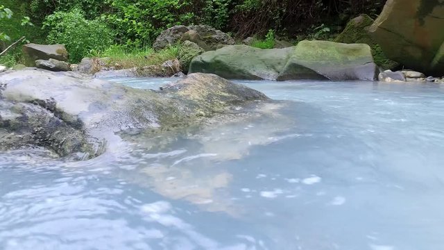 Coast of the Agura river on the territory of the Khosta district of Sochi in Krasnodar Krai of Russia