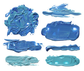 Fototapeta premium collection of abstract acrylic color brush strokes blots.