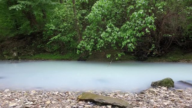 Coast of the Agura river on the territory of the Khosta district of Sochi in Krasnodar Krai of Russia