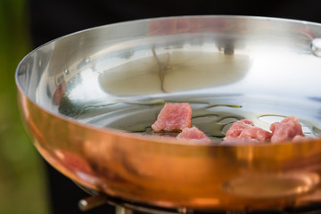 Detail of cooking meat
