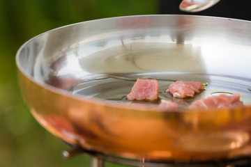Detail of cooking meat