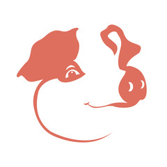 pig head vector illustration style Flat face