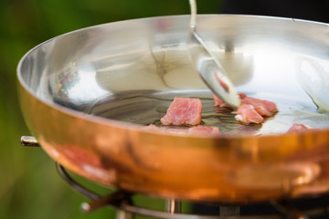 Detail of cooking meat