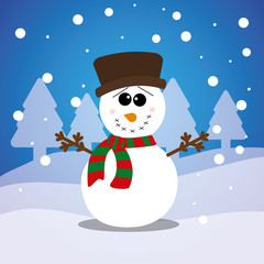 Merry christmas snowman card icon vector illustration graphic design