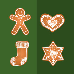 Merry christmas cookies card icon vector illustration graphic design