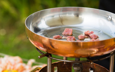 Detail of cooking meat