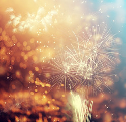 Abstract holiday background with fireworks