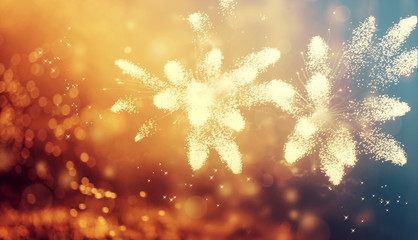 Abstract holiday background with fireworks
