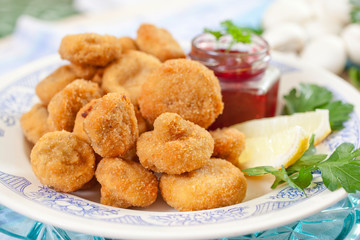 Gebackene Champignons