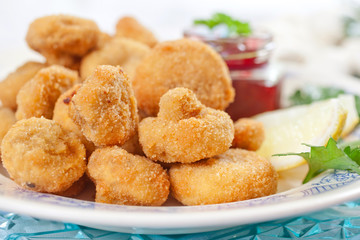 Gebackene Champignons