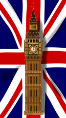 Fototapeta na wymiar Union Jack Flag with Big Ben