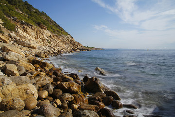 Fototapeta na wymiar Sea coast in Salou, Spain