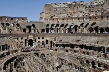 A section of the Colosseum in Rome Italy