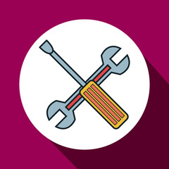wrench and screwdriver repair service vector illustration design