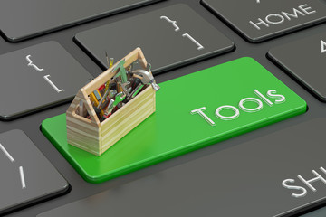 tools green key on  keyboard. 3D rendering
