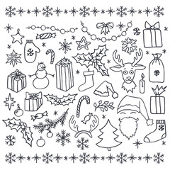 Christmas doodle elements