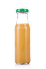 Mustard. Yellow sauce bottle. On white, isolated background.