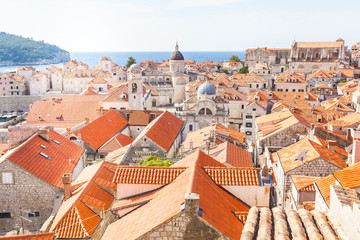 Beautiful view of the walled city, Dubrovnik Croatia. The mysterious atmosphere and processing.