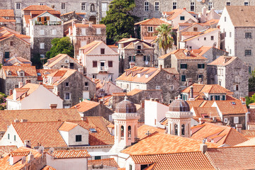 Beautiful view of the walled city, Dubrovnik Croatia. The mysterious atmosphere and processing.