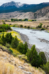 Fototapeta na wymiar View of the Yellowstone River in Montana