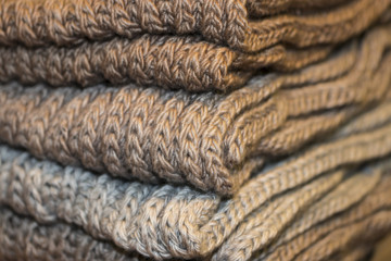 variety colorful scarfs