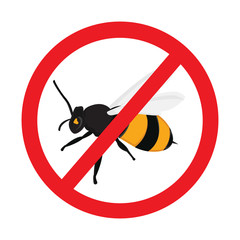 Warning sign bee