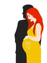 future parents, pair, expectant mother, silhouettes