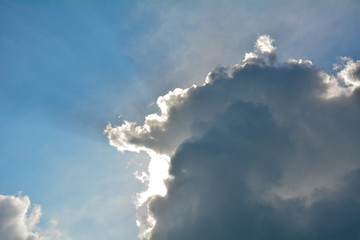 blue sky with clouds in summer