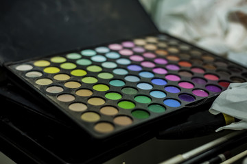 Make up colorful eyeshadow and lip gloss palette