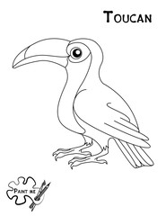Fototapeta premium Children's coloring book that says Paint me. Toucan